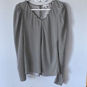NWOT Black and White Striped Blouse